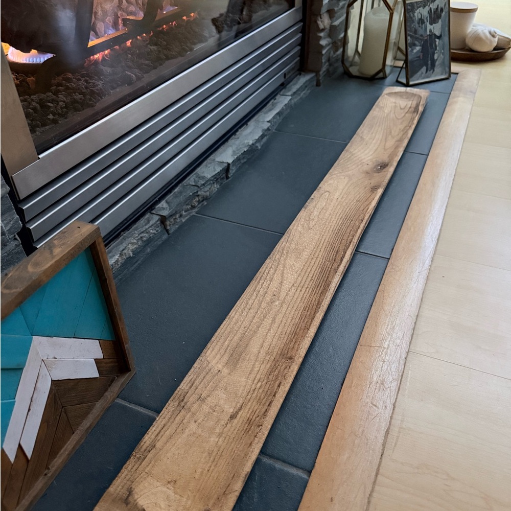 Rustic Reclaimed Wood Mantel Shelf - Natural Brown